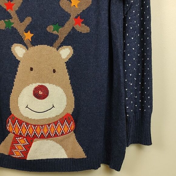 JoJo Maman Bebe Reindeer Cashmere Blend Fair Isle Maternity Tunic - Picture 5 of 12